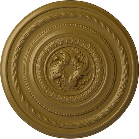 Ekena Millwork Pearl Ceiling Medallion (Fits Canopies up to 1 7/8"), Hand-Painted Gold, 26 1/4"OD x 1 1/2"P CM26PEGLS